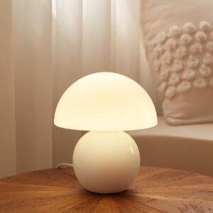 Mushroom Table Lamp, Small Bedside Lamp for Bedroom, Desk, or Living Room, Cute Modern Mini Mid-Century Decor Lamp