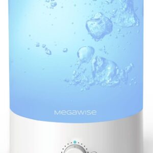 Cool Mist Ultrasonic Humidifier for Bedroom with 1-Gallon Tank, Colorful Night Light, Essential Oil Diffuser, and Auto Shut-Off