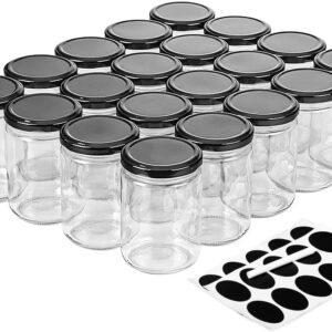 20-Pack 12oz Glass Jars with Lids for Candle Making, Canning, Spice, Jam, or DIY Storage, Dishwasher Safe