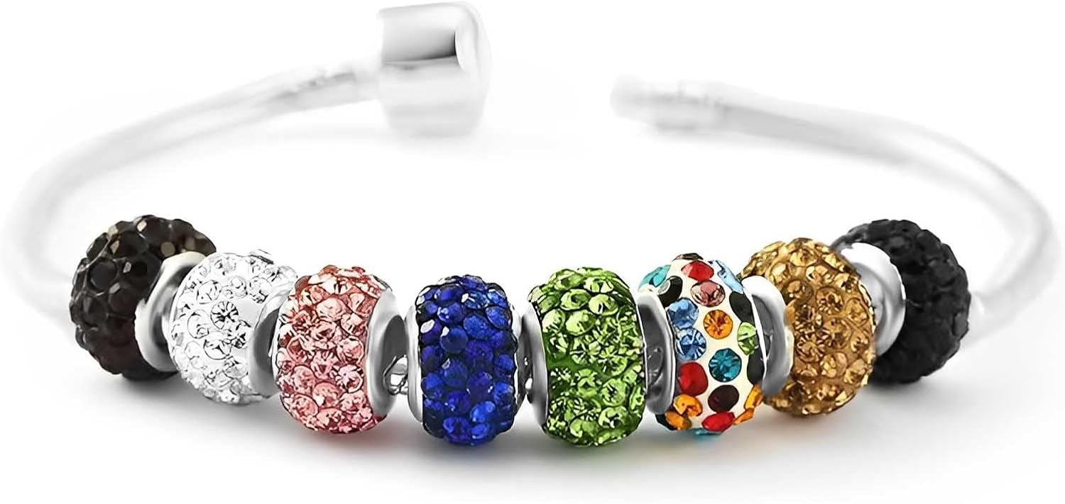 50-Piece Large Hole Rhinestone Spacer Beads, 12mm, Mixed Colors for DIY Jewelry and Crafts - Image 3