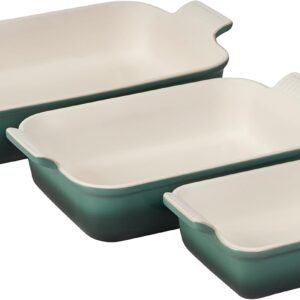 3-Piece Rectangular Stoneware Heritage Baking Dish Set, Artichaut