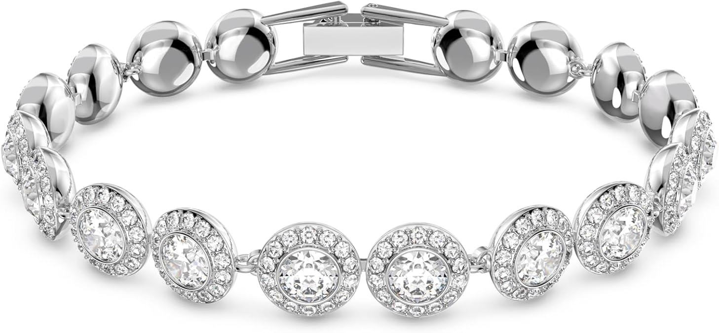 Crystal Angelic Jewelry Set with Necklace, Bracelet, and Earrings, Rhodium Finish, Hypoallergenic and Nickel-Free (White) - Image 2