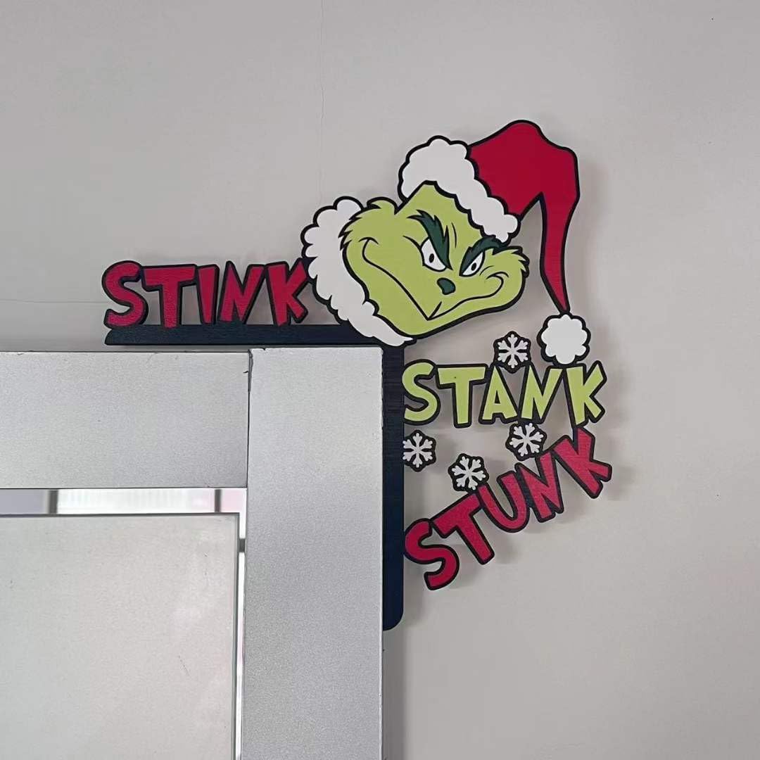Funny Christmas Wood Door Sitter Decoration for Mirror, Cabinet, Chair, or Drawer (Right) - Image 2