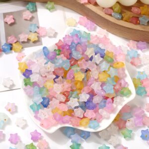 200-Piece Colorful Acrylic Star Beads, 10mm, for DIY Bracelets, Jewelry, Keychains, and Craft Decorations