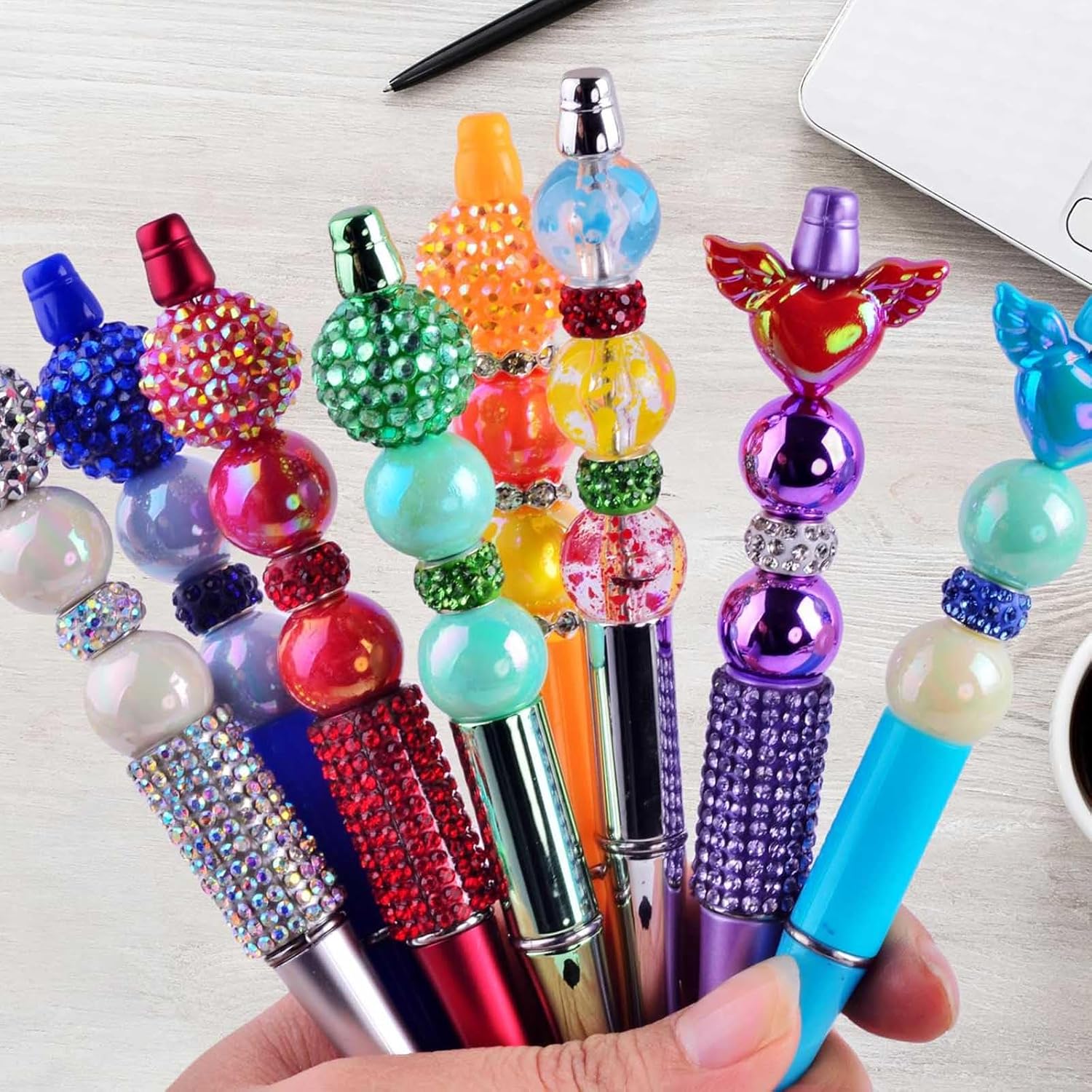 50-Piece Large Hole Rhinestone Spacer Beads, 12mm, Mixed Colors for DIY Jewelry and Crafts - Image 2