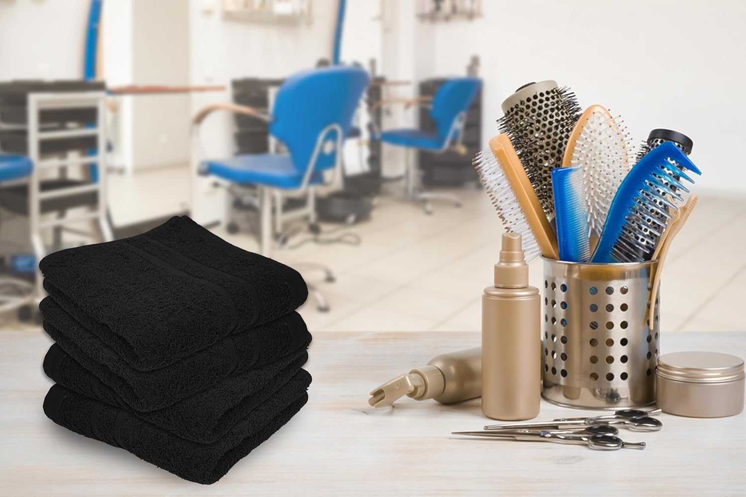 24-Pack 100% Cotton Hand Towels, Soft, Quick-Dry, and Highly Absorbent, 16×27 Inches (Black) - Image 3