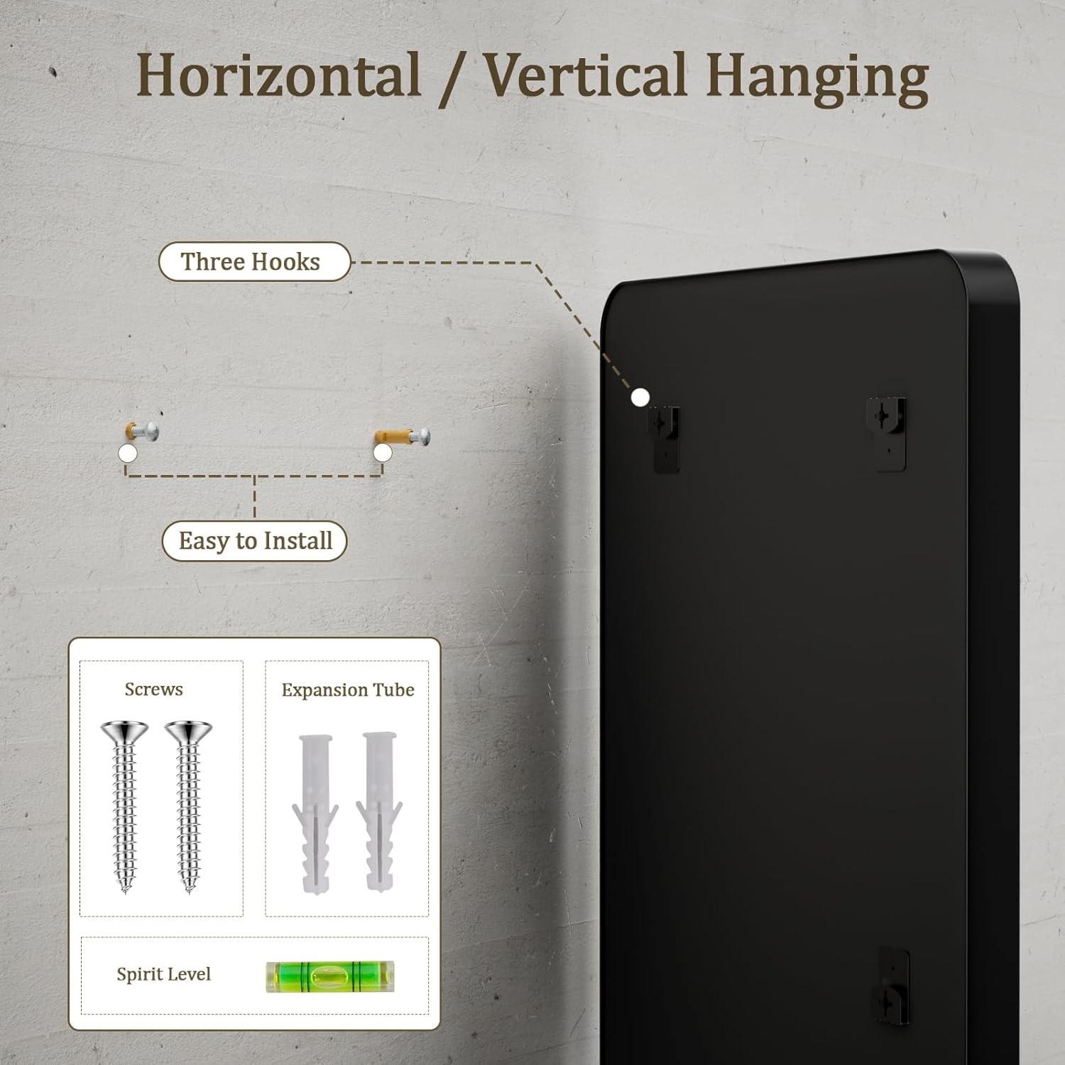 24x32 in Black Framed Bathroom Wall Mirror, Modern Round-Corner Vanity Mirror, Horizontal or Vertical Hanging, Bedroom & Living Room Decor - Image 4