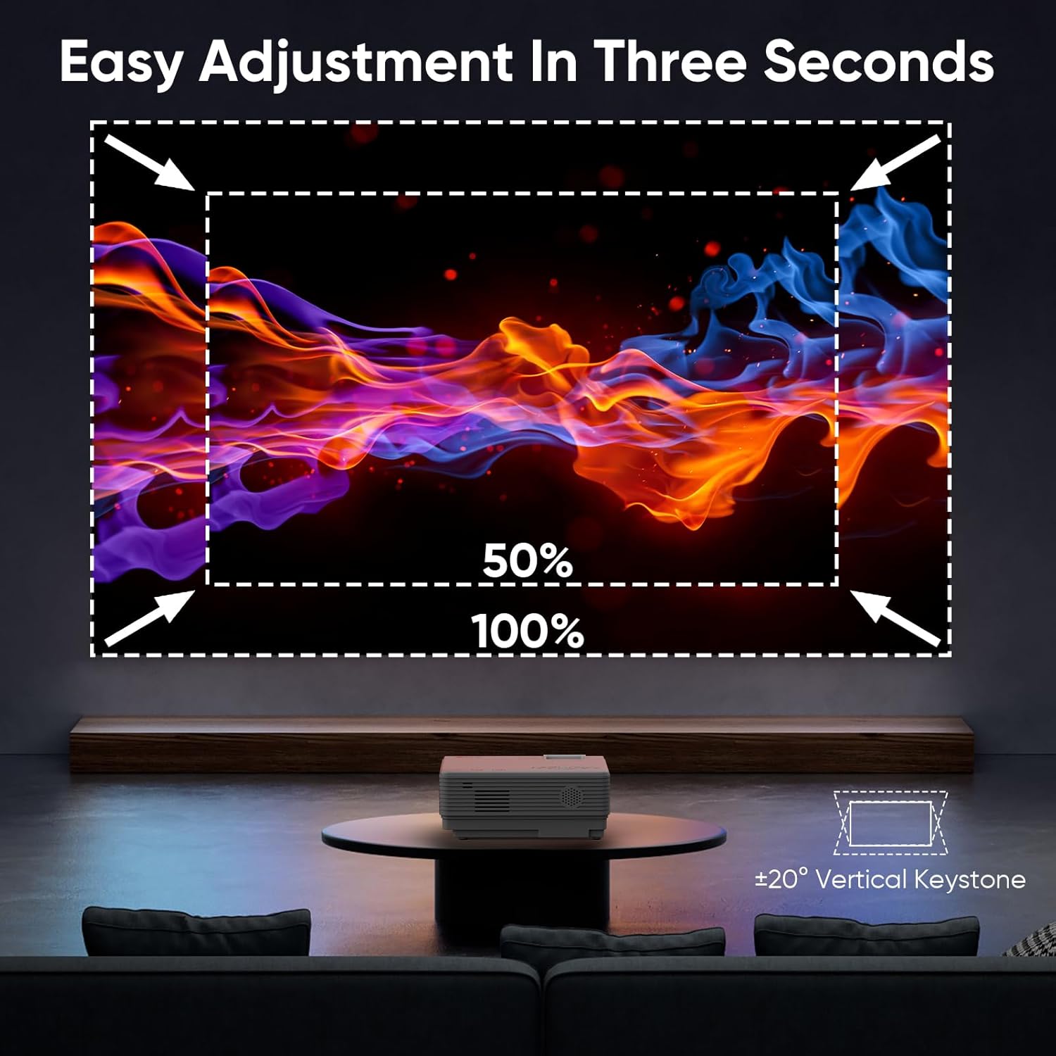 Mini WiFi and Bluetooth Projector, 1080P Home Entertainment with Smartphone Screen Mirroring - Image 2