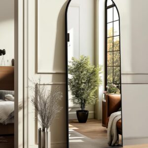 56"×15" Full-Length Standing Body Mirror with Aluminum Frame for Bedroom, Living Room, or Dressing Room (Black)42.99