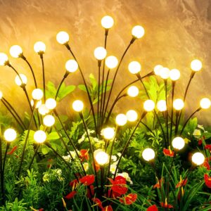 4-Pack Solar Outdoor Lights, 32-LED Waterproof Garden & Patio Firefly Lights, Decorative Gift for Women & Grandparents