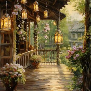 Landscape Paint by Numbers Kit for Adults, DIY Canvas Oil Painting, 16x20 in, Unframed, Home Decor Gift