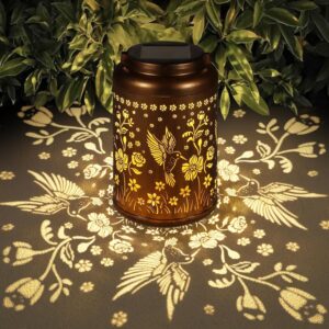 Outdoor Waterproof Solar Lanterns with Hummingbird Design for Yard, Patio, or Porch Decor