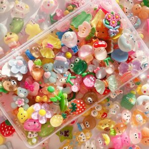 60-Piece Mixed Resin Embellishments Set, Flat-Back Ornaments for Scrapbooking and Crafts