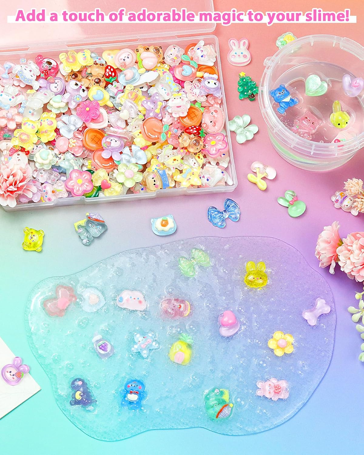 100-Piece Kawaii Flatback Resin Charms Set for DIY Crafts and Decorations - Image 2